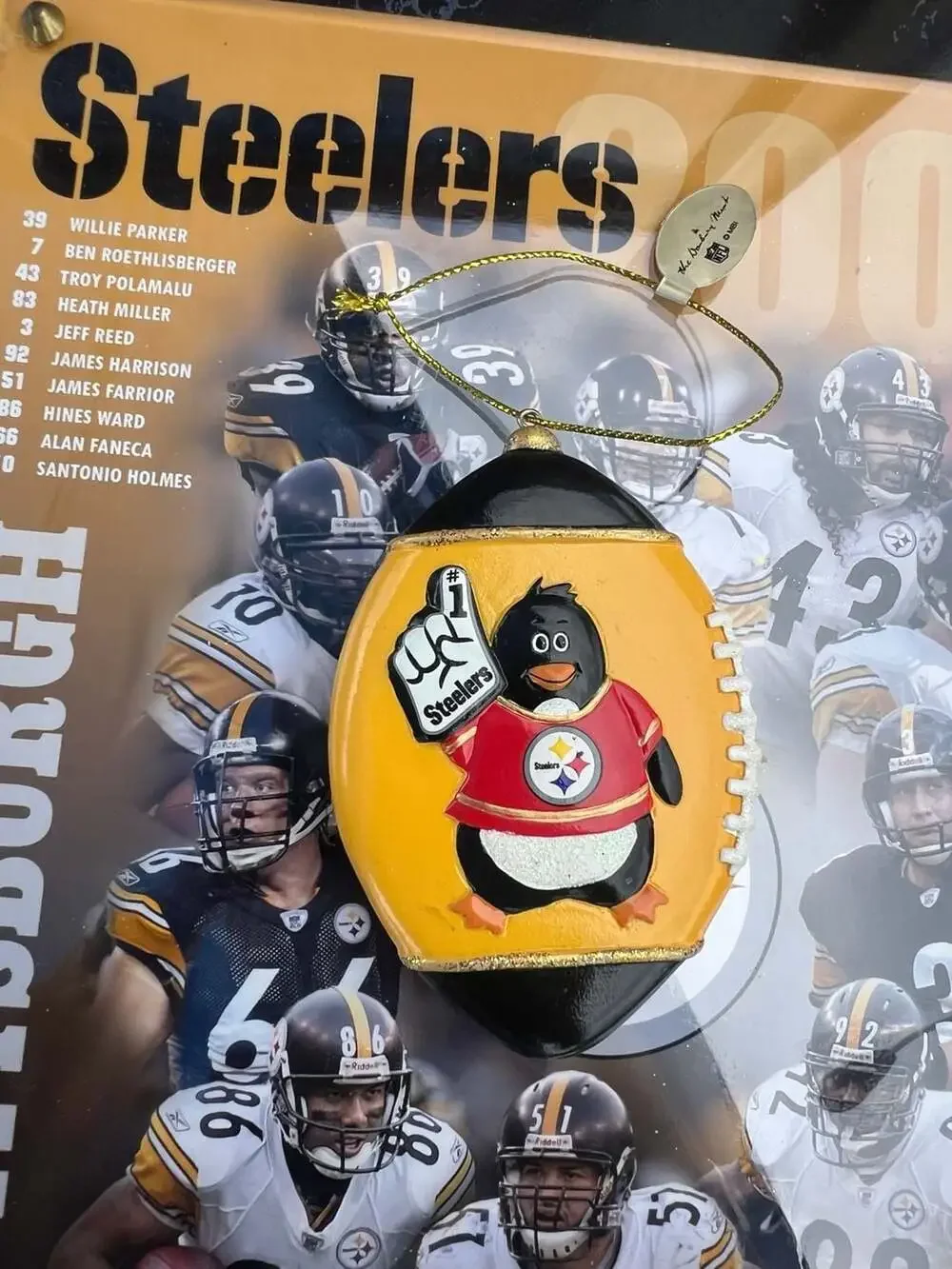Danbury Mint Pittsburgh Steelers Penguin Football Christmas Ornament
